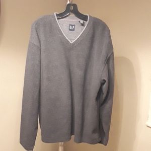 Men's XL GAP Long-Sleeved Gray V-neck T-shirt